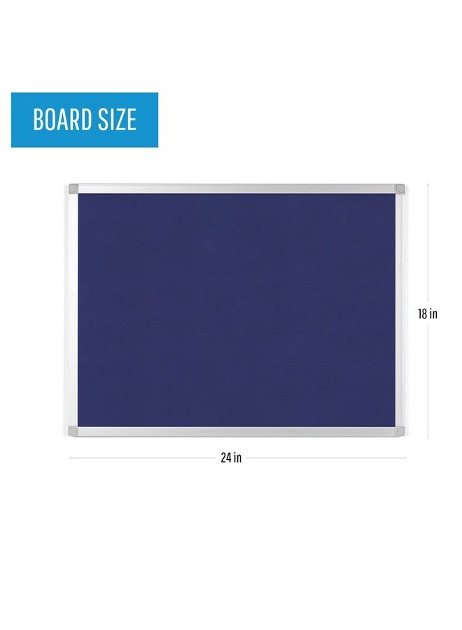 MasterVision لوحة إعلانات مثبتة على الحائط آيدا 18" × 24" إطار ألمنيوم مع قماش أزرق للاستخدام المنزلي أو المكتبي - Image 3