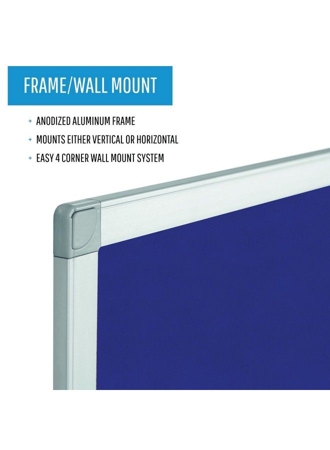 MasterVision لوحة إعلانات مثبتة على الحائط آيدا 18" × 24" إطار ألمنيوم مع قماش أزرق للاستخدام المنزلي أو المكتبي - Image 5