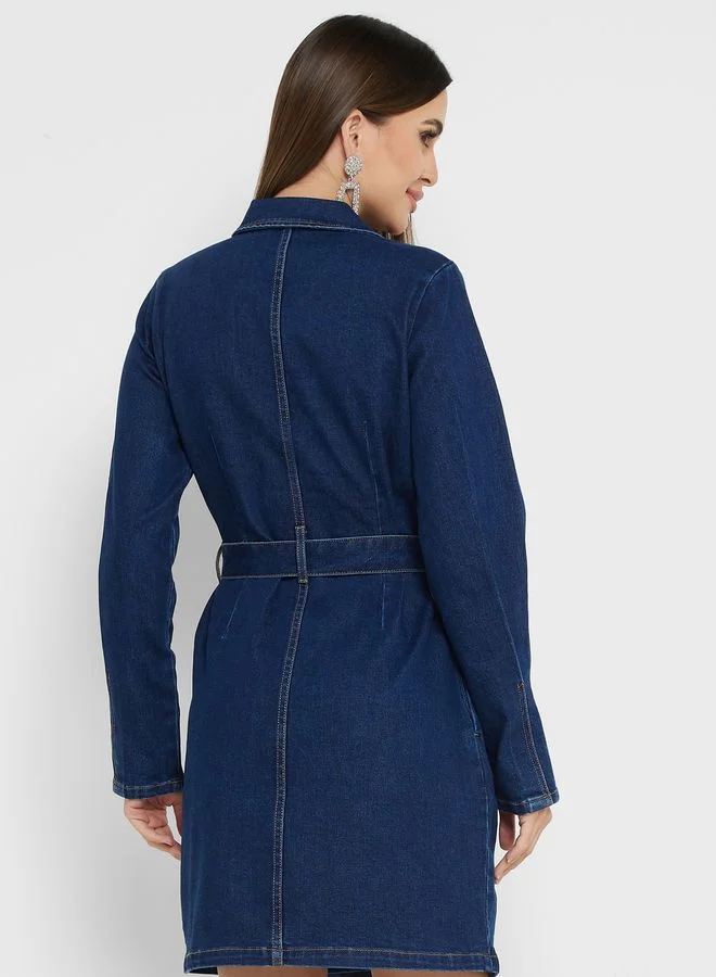 YAS Belted Denim Dress