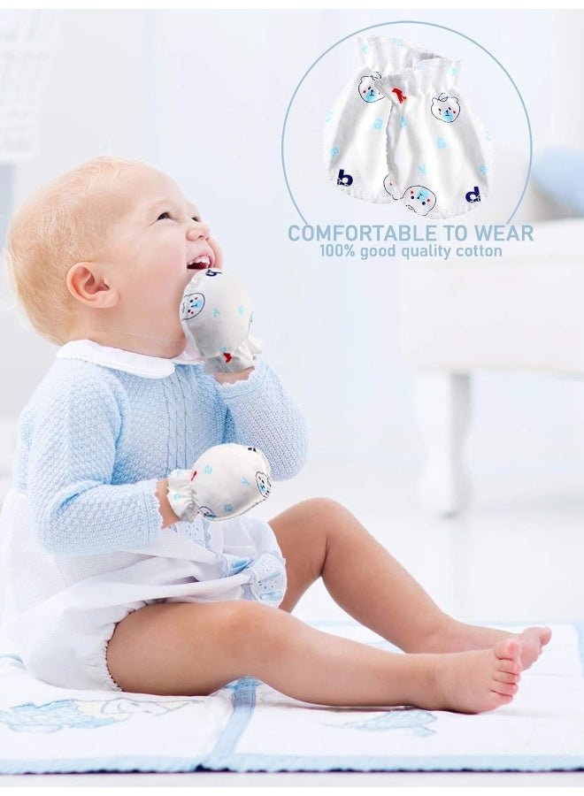 Syhood Syhood Newborn Baby Cotton Mittens No Scratch Baby Gloves Unisex Baby Gloves for 0-6 Months Baby Boys Girls, Assorted  - Image 5