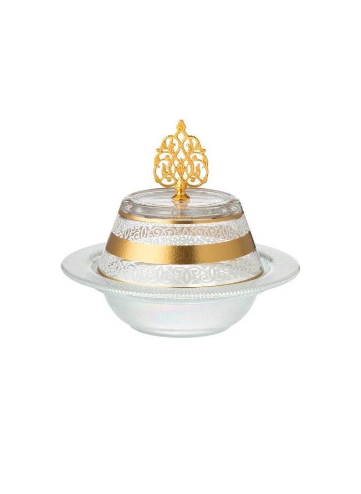 Hic Glass Dates Plate With Cover modern design diameter 18 cm  - Image 1