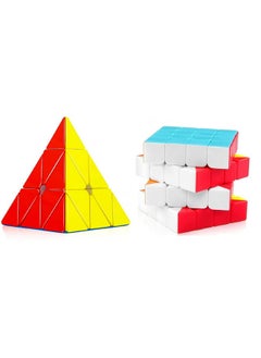 D ETERNAL D ETERNAL All ages Speed Cube Combo Set Of 4X4 & Pyraminx Pyramid Triangle Puzzle Magic Cube Gift Set (4X4+Triangle)  - Image 1