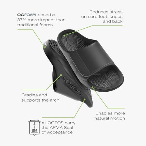 OOFOS OOahh Sport Flex Recovery Sandal, Black Matte - Women’s Size 17, Men’s Size 15 - Image 4