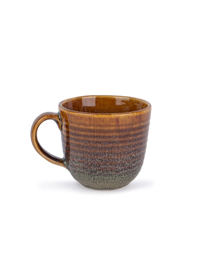 Shay مجموعة أكواب قهوة شاي الكبيرة من السيراميك عدد 2، كوب مضلع بني، 400 مل | كوب سيراميك | تشطيب لامع | كوب للقهوة | كوب قهوة سيراميك | فنجان قهوة | آمن للاستخدام في الميكروويف (كوب مضلع - بني) - Image 4