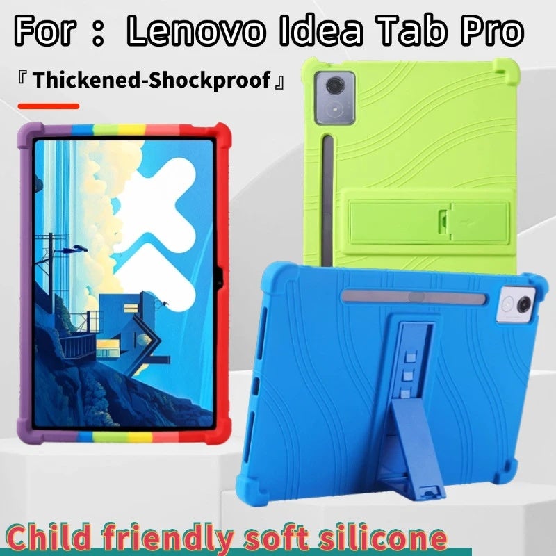 حافظة سيليكون مقاومة للصدمات مع حامل لجهاز لينوفو Idea Tab Pro 12.7 طراز TB373FU TB375F - Image 1