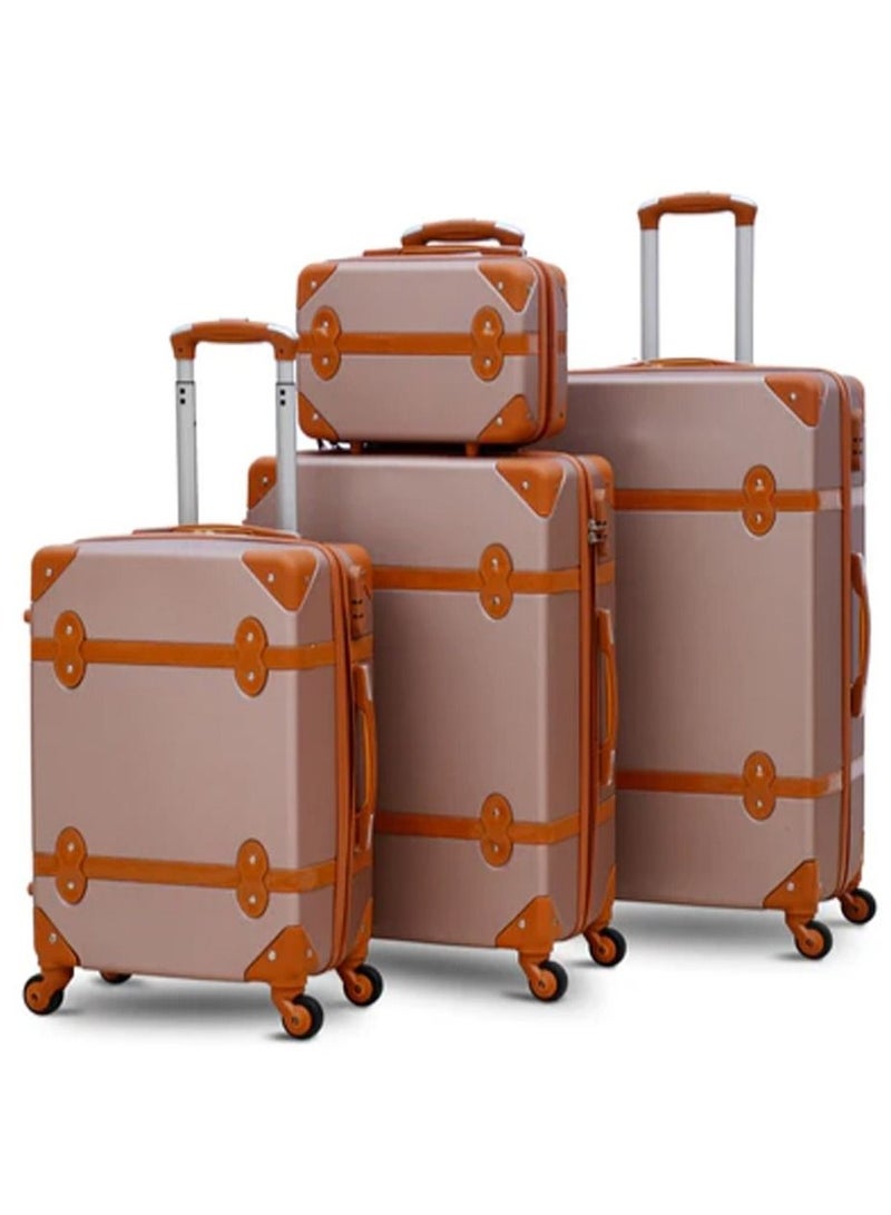 Concept مجموعة من 4 حقائب سفر فاخرة ذات غلاف صلب مستوحاة من الطراز القديم مع قفل رقمي مقاس 28 بوصة و24 بوصة و20 بوصة و12.5 بوصة - Image 1