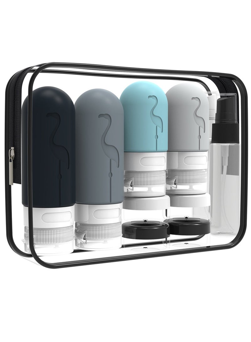 19-Pack Travel Toiletry Bottles, TSA Approved Leak-Proof Silicone Refillable Squeezable Bottles, BPA Free, Ideal for Shampoo, Conditioner, Lotion, Travel Essentials - Image 1