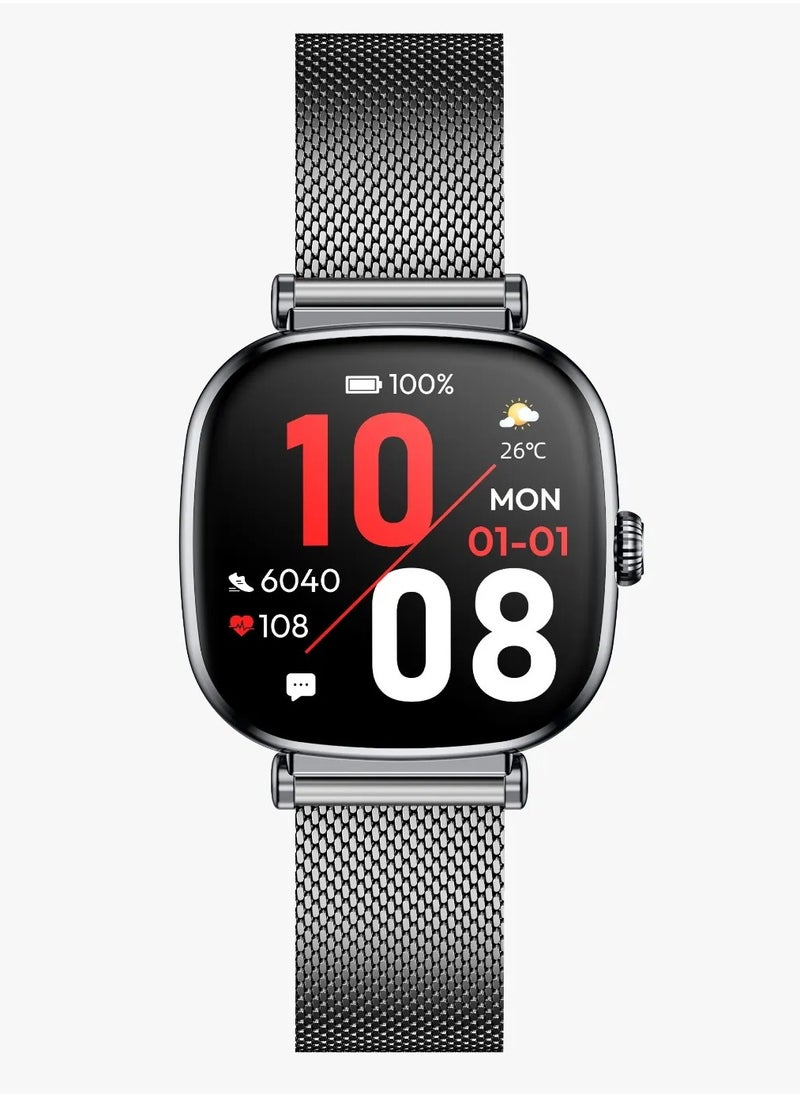 GREEN LION Princess Smart Watch with AMOLED Display and Extra Strap / Customizable Dials / Always-on display / Music Control / Raise Wrist Wake Screen / Volume Control / Remote Camera / Sleep Monitoring / GL-SWA38 - Glossy Black  - Image 2