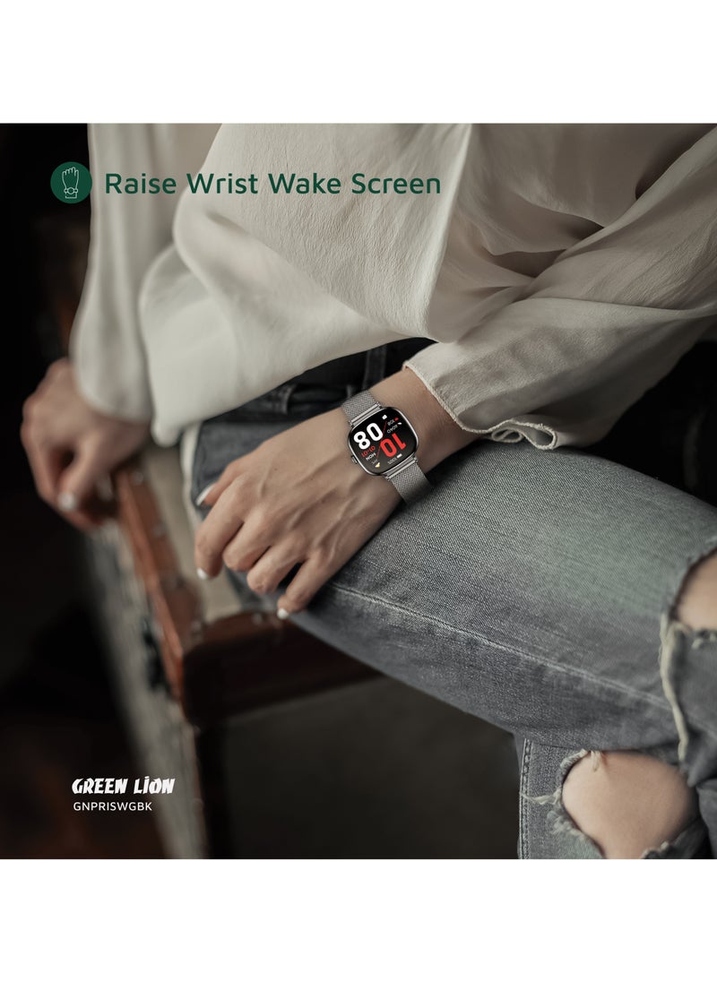 GREEN LION - Princess Smart Watch with AMOLED Display and Extra Strap / Customizable Dials / Always-on display / Music Control / Raise Wrist Wake Screen / Volume Control / Remote Camera / Sleep Monitoring / GL-SWA38 - Glossy Black - Image 1