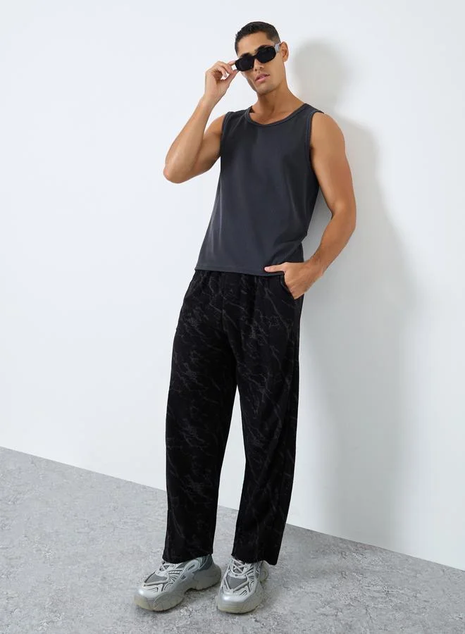 Styli Styli Men Wide Leg Baggy Pants with Drawcord Waist