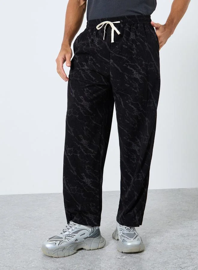 Styli Styli Men Wide Leg Baggy Pants with Drawcord Waist