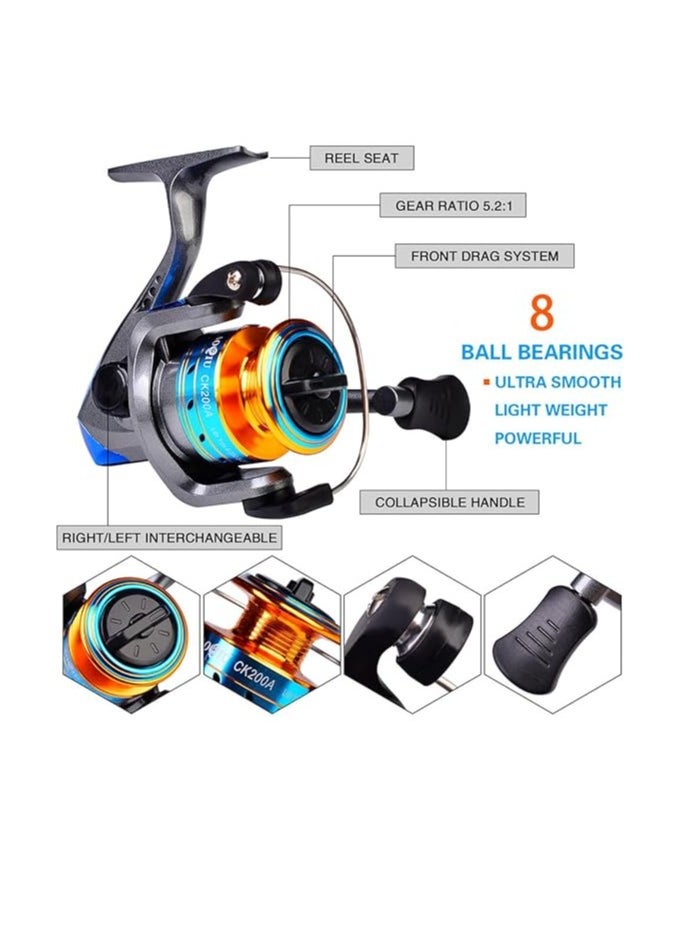 Cool Baby Style Rocky Fishing Sea rod Set Long-Distance Casting Rod Fishing Reel Fishing Rod Bag Combination Carbon Fiber Sea Fishing Rod Sea Rod Fishing Gear Bag 1.8m Rod  - Image 4