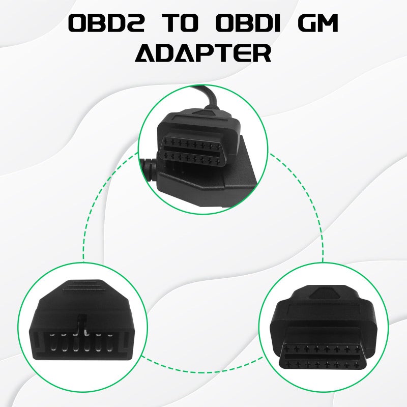 Hirificing Obd1 Scanner  Obd1 To Obd2 Gm Adapter  Obd 1 Scanner Cable Code Reader Obd1 12 Pins To Obd2 Obd Ii 16 Pins Socket Scan Diagnostic Extension Tool Cable Connector Replacement For Gm Popular - Image 5