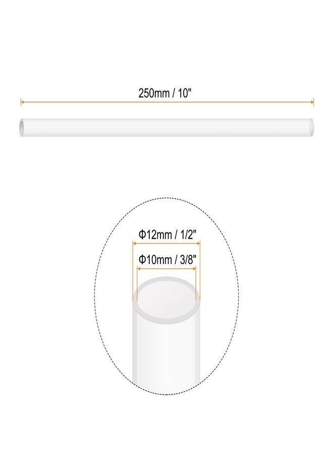 Rebower 10" Clear Plastic Rigid Pipe 10mm x 12mm(3/8" x 1/2") Acrylic Tube Round Polycarbonate Tubing, [for Plumbing, Hydraulics, Aquarium, DIY] - 4Pcs - Image 2