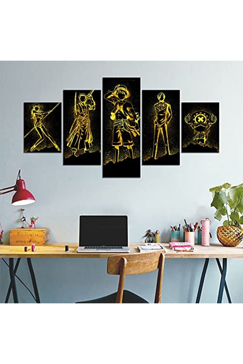 KAIWALK Anime One Piece Poster The Straw Hat Pirates Print on Canvas Painting Wall Art for Living Room Decor Boy Gift (Unframed, Q-One piece 3) - Image 2