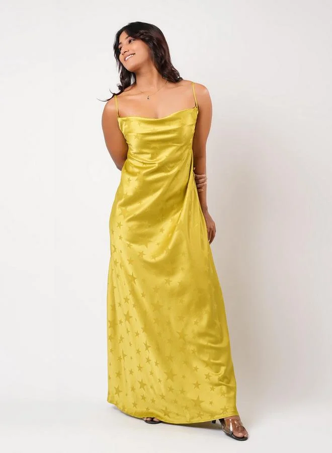 Aadaraya Aadaraya Sleeveless Star Print Maxi Night Gown