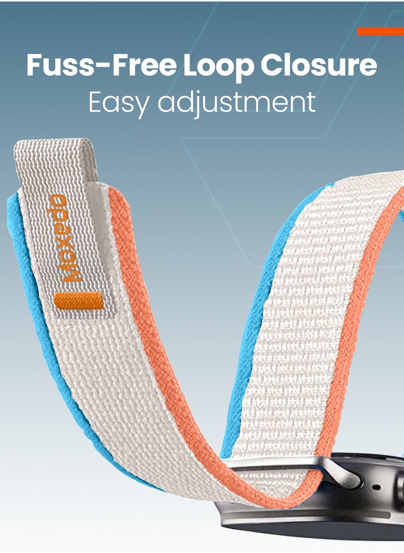 Moxedo Moxedo Trail Loop Watch Band Adjustable Sports Nylon Woven with Convenient Pull Tab Compatible with Apple Watch Band Series 8/7/6/5/4/3/2/1/SE Ultra design for 44mm/45mm/49mm (Pink/Light Blue)  - Image 3