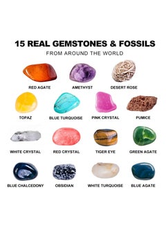 Y&D Gemstone Digging Kit, STEM Educational Toys DIY Science Kits Real Discovery Rocks and Minerals Exploration Game Archaeology Playset Unique Presents for Boys Girls Kid  - Image 2
