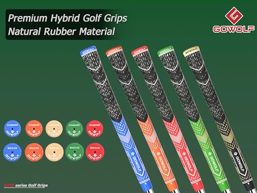 Gowolf Golf Grips Cord Rubber Multicompound Golf Driver Irons Club 13pcs Golf Grips Colored Top Cover SL02 Pro with Full Kit BlackGreenStandard - Image 3