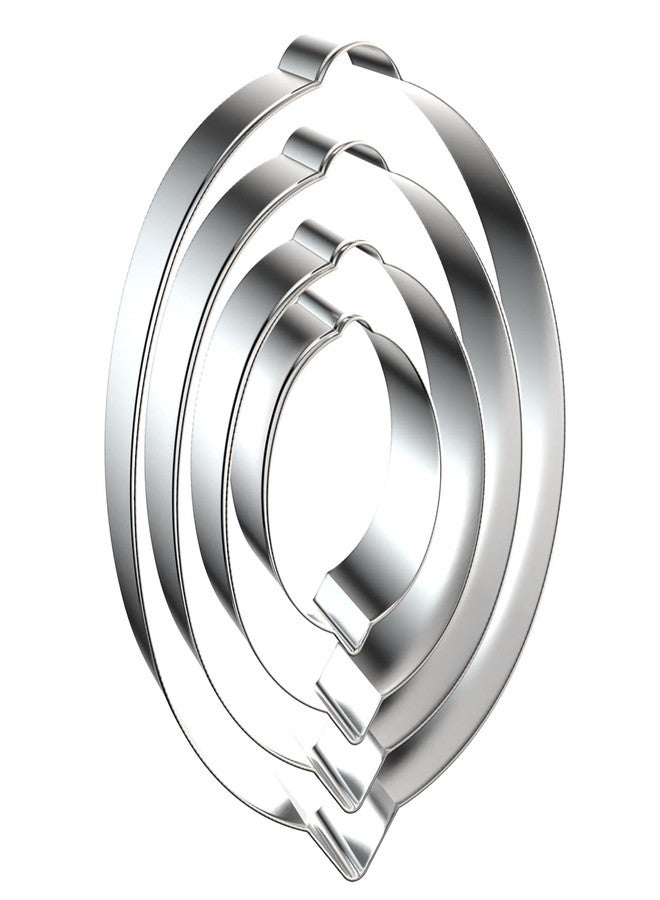 QAAQS Lemon Cookie Cutter Set - 4 Piece, Stainless Steel, Fruit Themed - Image 1