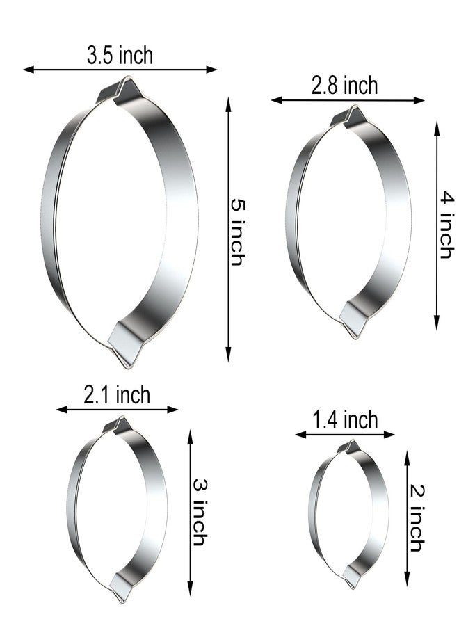 QAAQS Lemon Cookie Cutter Set - 4 Piece, Stainless Steel, Fruit Themed - Image 2