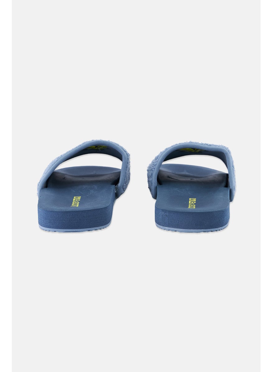Lyle & Scott - Men Towelling Slides, Skipton Blue - Image 1