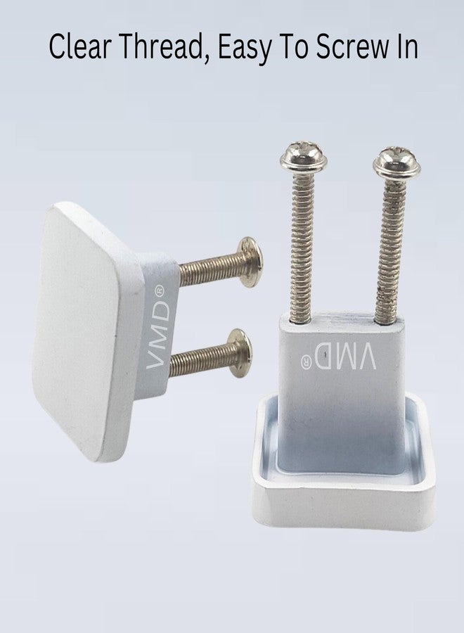 VMD, Squre Zink Drawer Knob,Cabinet Knobs, Drawer Pulls - White Finish - Perfect for Home & Office Drawers - (Pack of 8) - Image 4