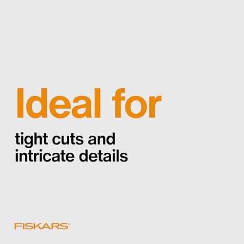 Fiskars Orange-Handled Straight Detail Scissors, Stainless Steel Blades, Ambidextrous Double-loop Handle - Image 4
