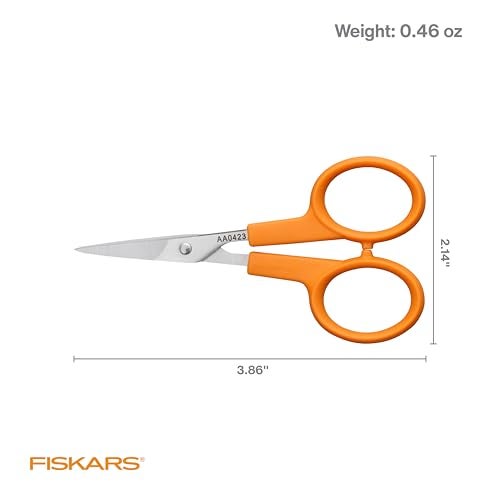 Fiskars Orange-Handled Straight Detail Scissors, Stainless Steel Blades, Ambidextrous Double-loop Handle - Image 5