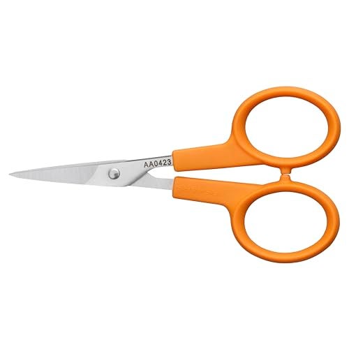 Fiskars Orange-Handled Straight Detail Scissors, Stainless Steel Blades, Ambidextrous Double-loop Handle - Image 1