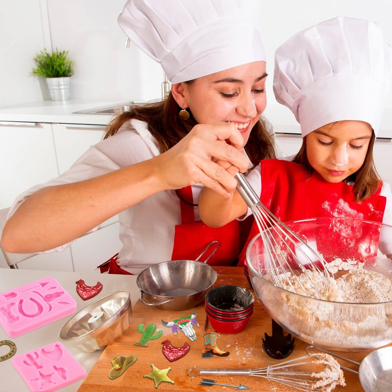 Hoolerry مجموعة من 8 قوالب شوكولاتة على شكل رأس ثور من السيليكون على شكل رعاة غربيين، سهم ريش، حذاء، حافر حصان، قالب فوندان، قالب حذاء شوكولاتة، قوالب فوندان ومعجون سكر، زينة كعكة كب كيك للخبز - Image 5