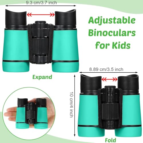 HI-BOOM Hiboom 8 Set Kids Binoculars Bulk Shockproof Folding Children Mini Compact Binoculars Compass Magnifying Glass for 3-12 Years Boys Girls Kids Bird Watching Camping Outdoor Play - Image 2