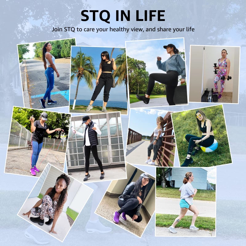 STQ Non Slip Work Shoes Women Slip On Walking Shoes Orthopedic Sneakers for Plantar Fasciitis Relief All Black, 7.5 - Image 2