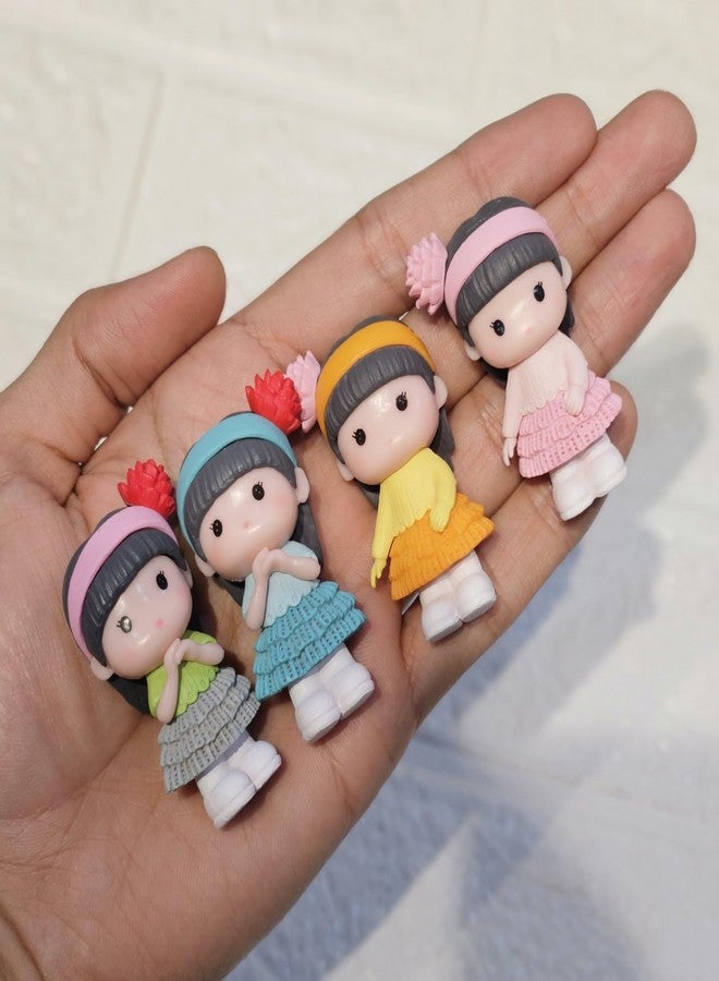ARUNA DECOR Miniature Girls Figurines Set of 4 PVC | Mini Garden Decor Accessories | Dollhouse Decoration Items | Fairy Garden Miniatures for Kids & Craft Lovers - Image 2