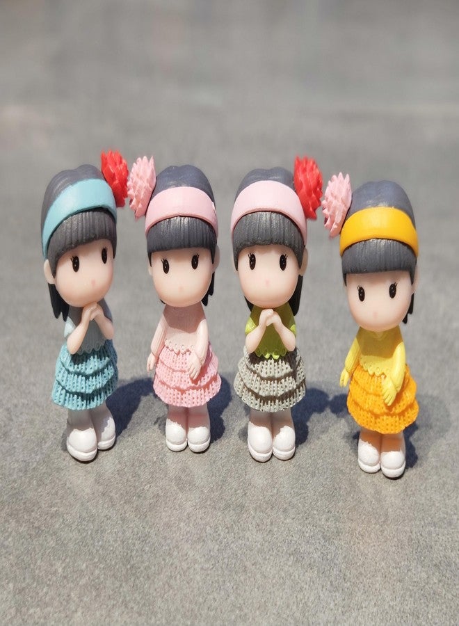 ARUNA DECOR Miniature Girls Figurines Set of 4 PVC | Mini Garden Decor Accessories | Dollhouse Decoration Items | Fairy Garden Miniatures for Kids & Craft Lovers - Image 4
