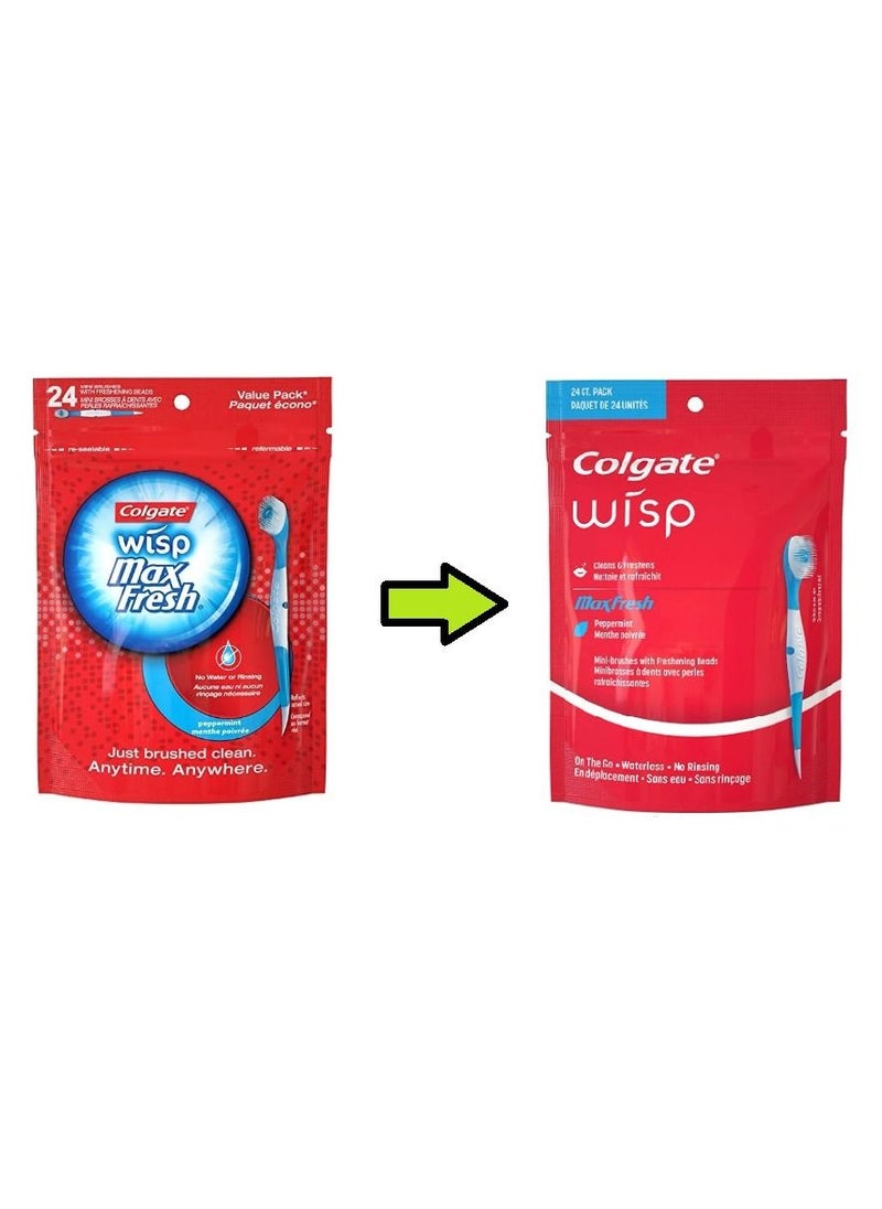 Colgate - Max Fresh Wisp Disposable Mini Toothbrush, Peppermint - 24 Count - Image 1