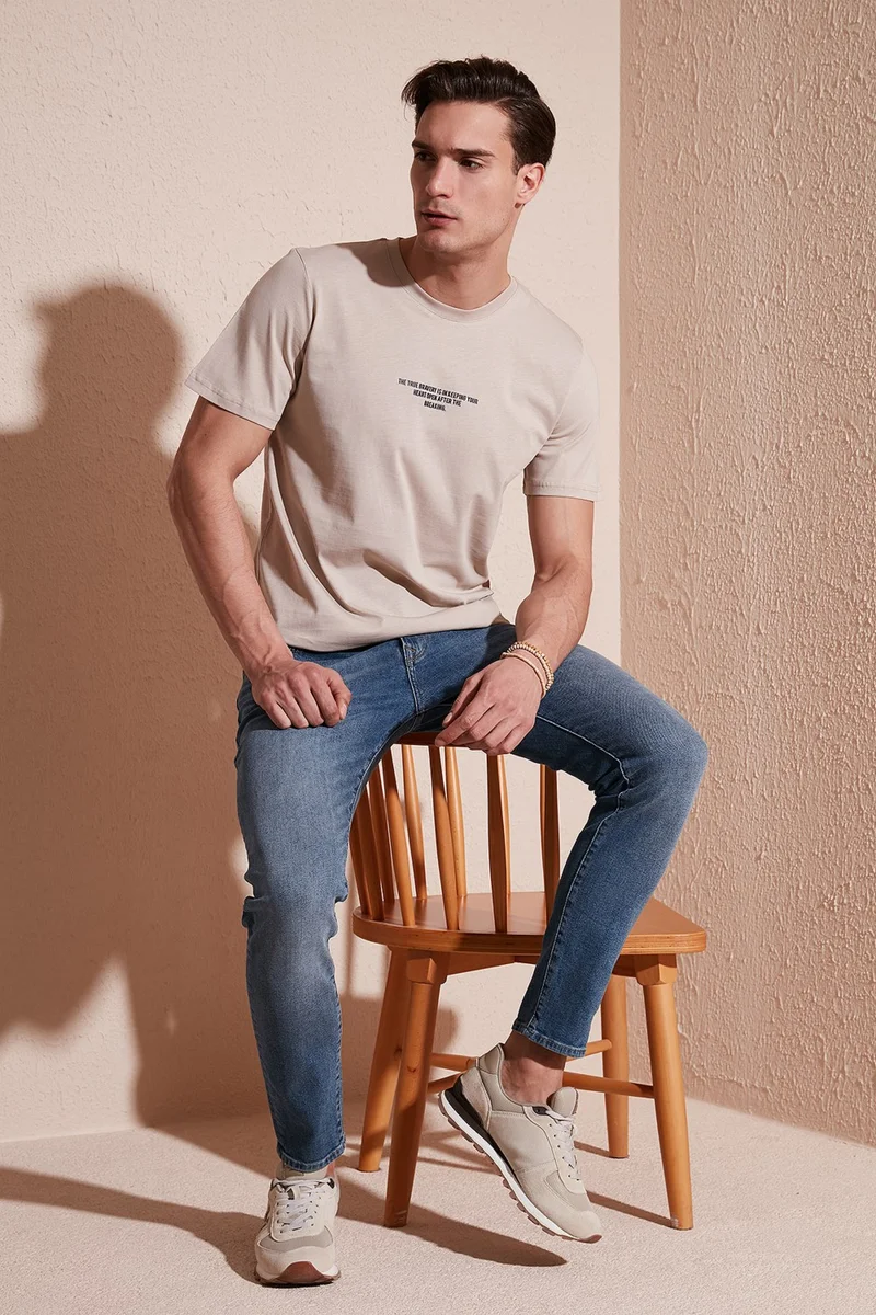 بوراتي Cotton Regular Fit Crew Neck T Shirt Men's T Shirt 5902624