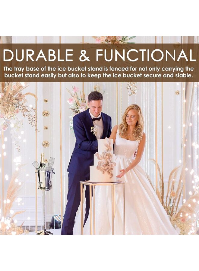 Silver Ice Bucket with Stand, Handles, Scoop and Bottle Opener, Gallon Ice Cooler Bucket for Beer, Wine Chiller, Outdoor or Indoor Use - Image 5