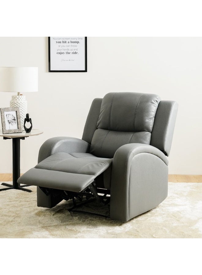 Danube Home Crimson 1 Seater Fabric Recliner Sofa Modern Design One Seat Relaxing Chair Comfortable Living Room Furniture L 83 x W 96 x H 97 cm Grey - Image 2