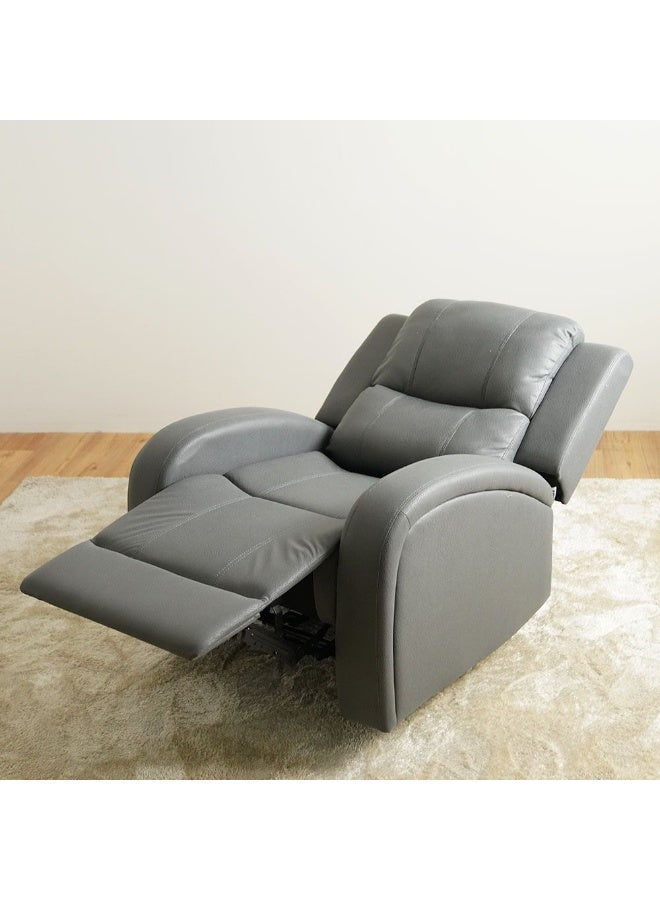 Danube Home Crimson 1 Seater Fabric Recliner Sofa Modern Design One Seat Relaxing Chair Comfortable Living Room Furniture L 83 x W 96 x H 97 cm Grey - Image 5
