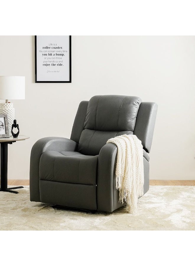 Danube Home Crimson 1 Seater Fabric Recliner Sofa Modern Design One Seat Relaxing Chair Comfortable Living Room Furniture L 83 x W 96 x H 97 cm Grey