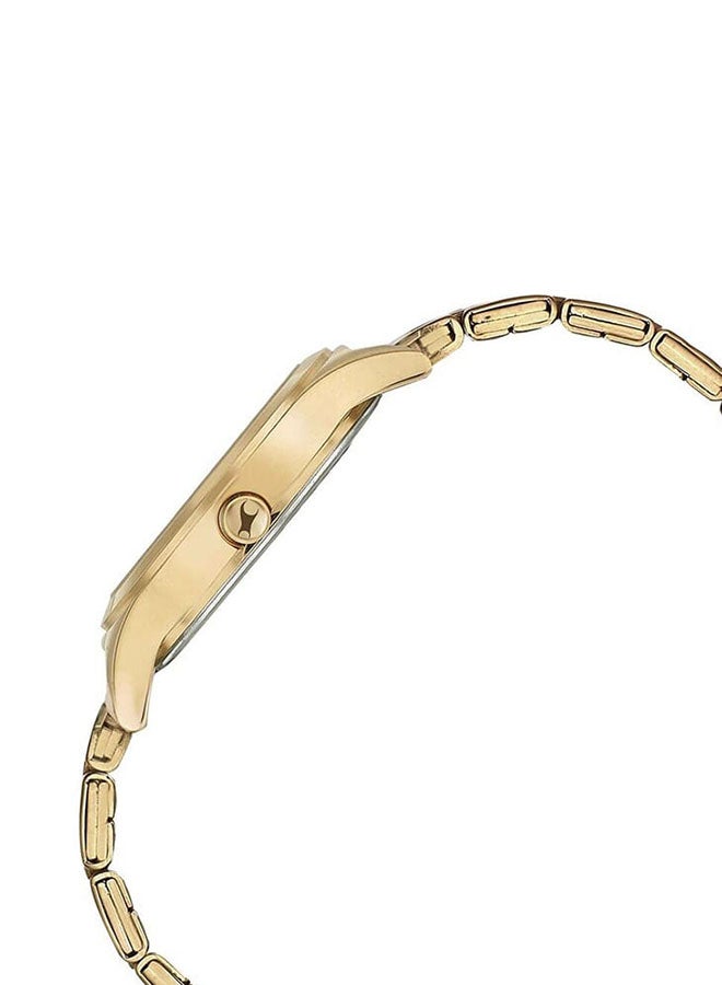fastrack ساعة حزام ستانلس ستيل بقرص ذهبي للفتيات 6152Wm01 - Image 4