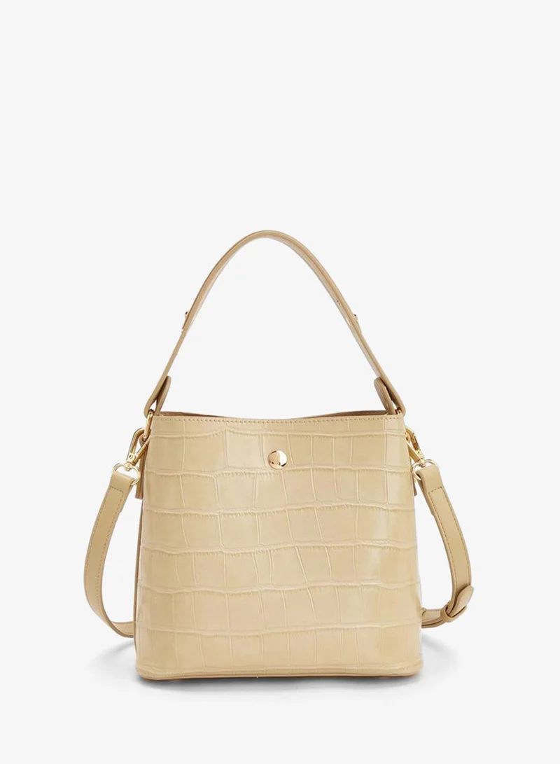 Celeste  Textured Shoulder Bag With Zip Closure for Women | Best Price UAE