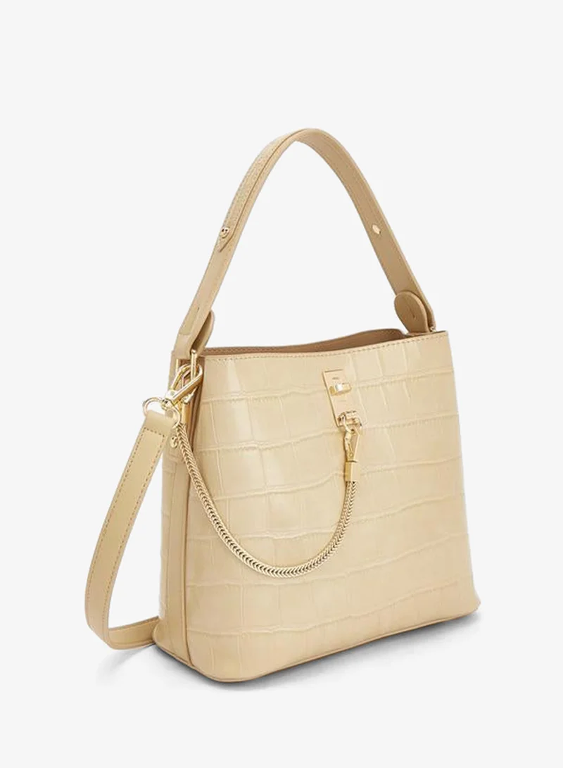 Celeste  Textured Shoulder Bag With Zip Closure for Women | Best Price UAE