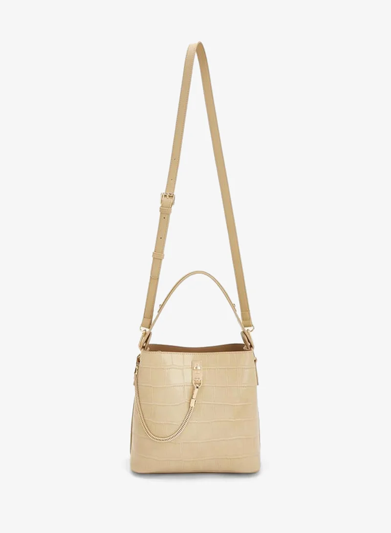 Celeste  Textured Shoulder Bag With Zip Closure for Women | Best Price UAE