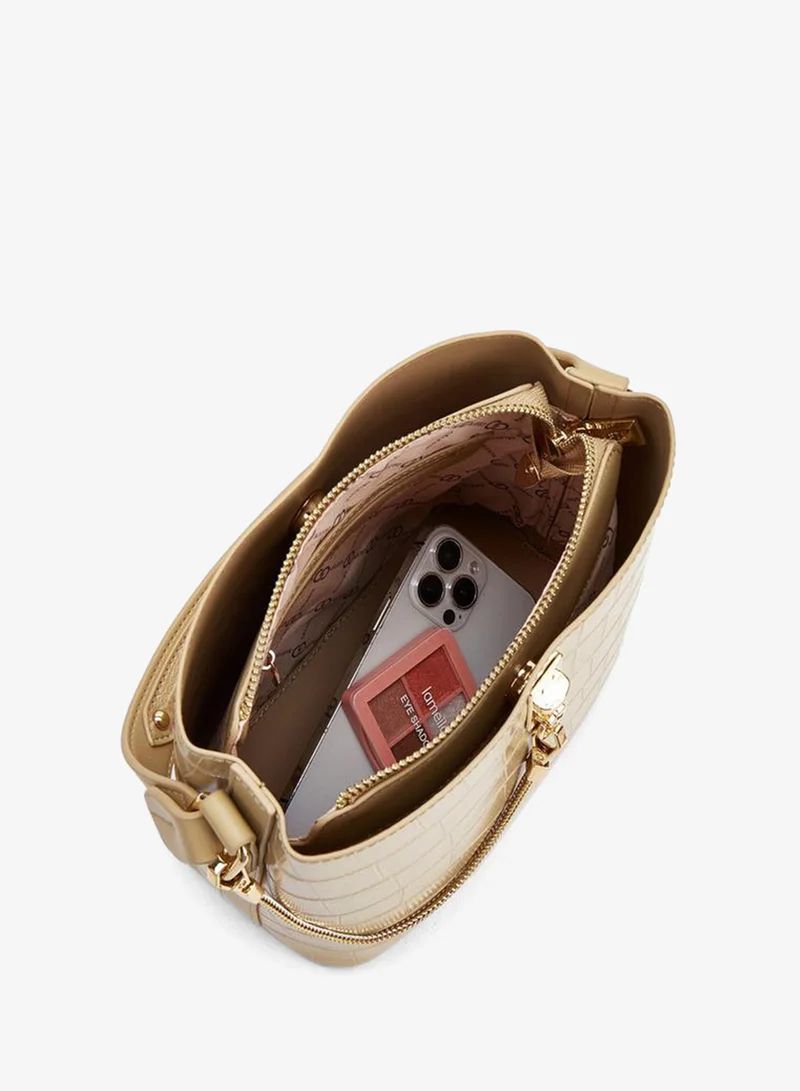 Celeste  Textured Shoulder Bag With Zip Closure for Women | Best Price UAE