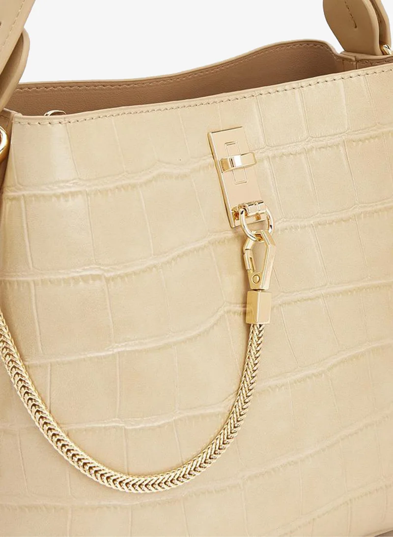 Celeste  Textured Shoulder Bag With Zip Closure for Women | Best Price UAE