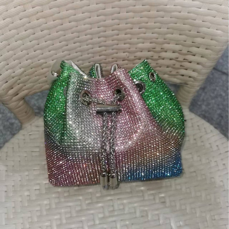 2025 Shenglu Flame Stone Bucket Drawstring Diamond Rhinestone Women'S Shoulder Chain Bag Women Bag - Image 5