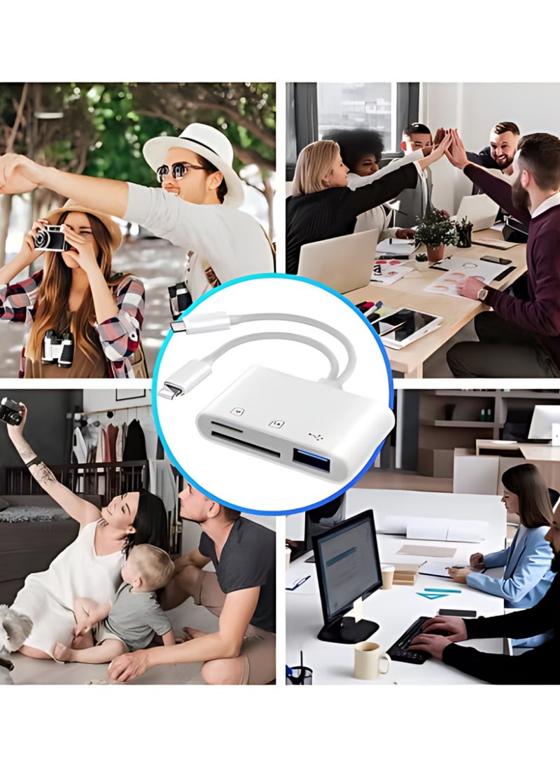 SD Card Reader 3-in-2 for iPhone & USB-C Devices, High-Speed Memory Card Adapter with Dual SD/TF Slots, Plug & Play Camera Card Viewer, Compatible with iPhone, iPad, Huawei & Type-C Smartphone - Image 5