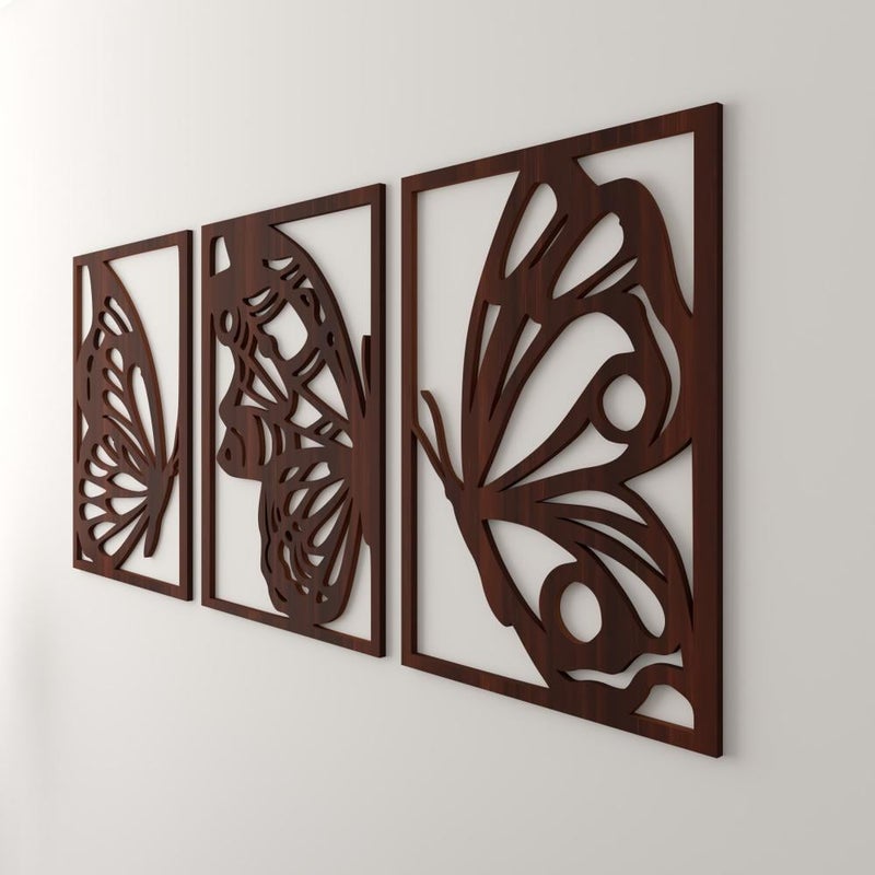 Marktna Wooden decorative sculpture in a butterfly design, measuring 90 x 40 cm - Image 2